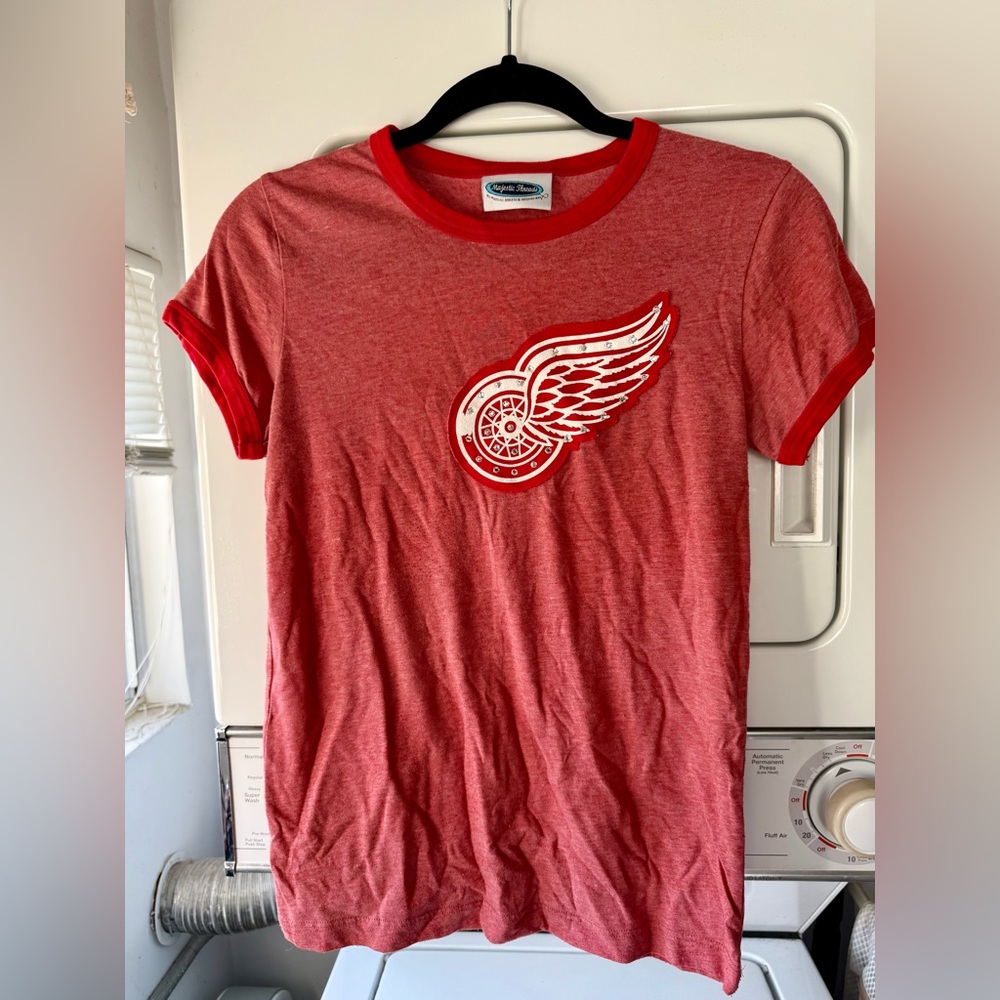 Red Wings red baby ringer T-Shirt